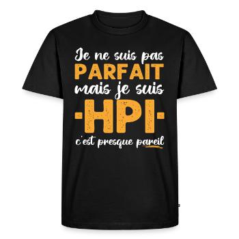 Je suis HPI Haut Potentiel Intellectuel cadeau - T-shirt Premium bio Homme - noir - Devant - Nico (187cm)