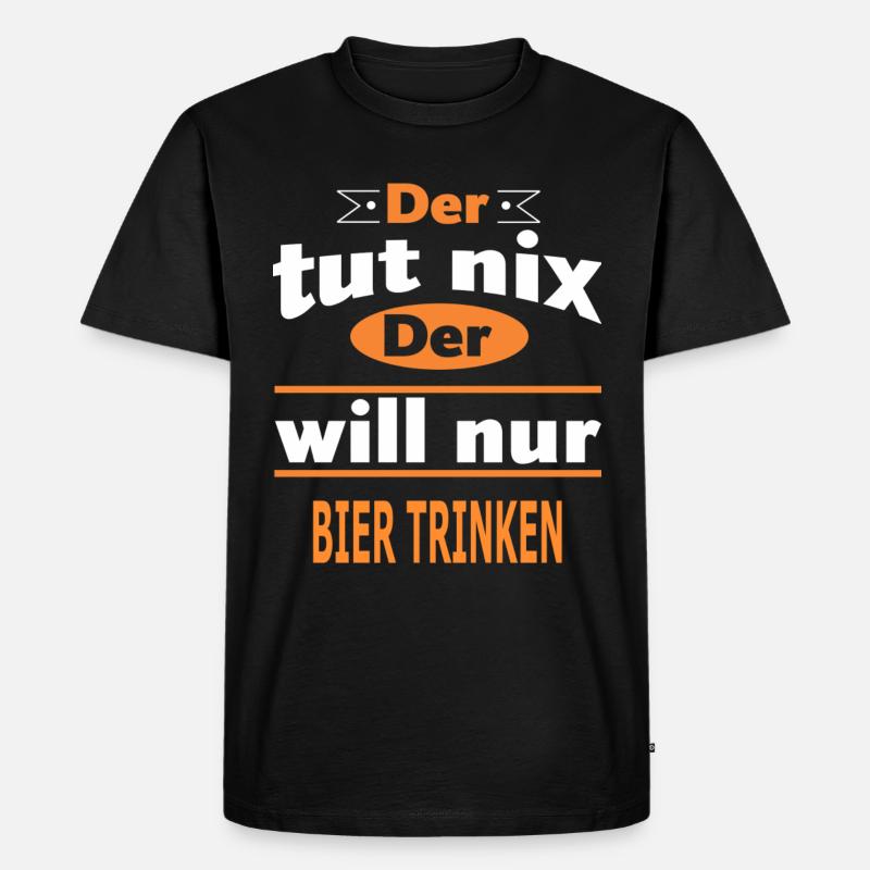 BIER TRINKEN - Männer Premium Bio T-Shirt - Schwarz