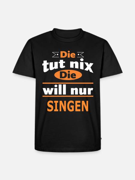 SINGEN - Männer Premium Bio T-Shirt - Schwarz