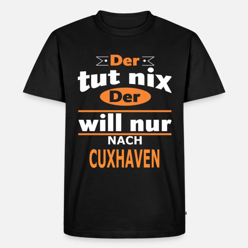 CUXHAVEN - Männer Premium Bio T-Shirt - Schwarz