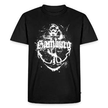 ANKER HAMBURG 1 - Männer Premium Bio T-Shirt - Schwarz - Vorne - Nico (187cm)
