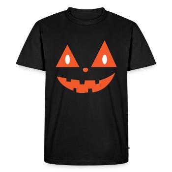 Visage de citrouille - T-shirt Premium bio Homme - noir - Devant - Nico (187cm)