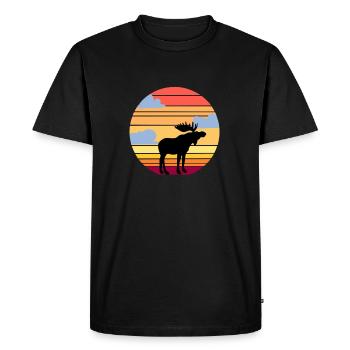 Sunset orignal animal - T-shirt Premium bio Homme - noir - Devant - Nico (187cm)