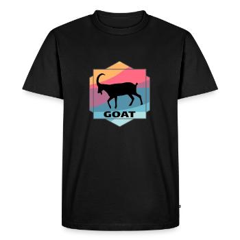 Dessin abstrait - chèvre - animal - T-shirt Premium bio Homme - noir - Devant - Nico (187cm)