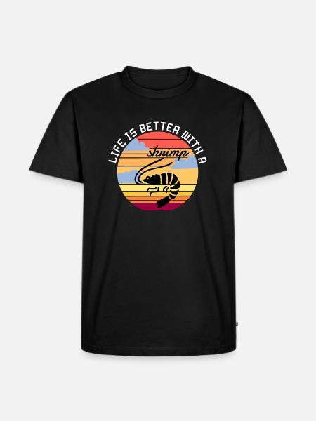 Rejer - livet er bedre med en reje - Herre Premium økologisk T-shirt - sort