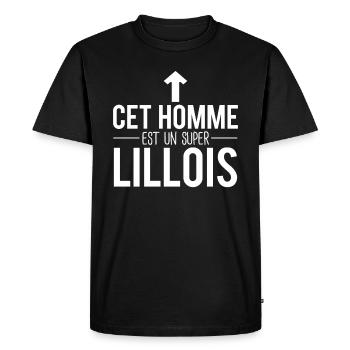 Cet homme est un super lillois habitant lille - T-shirt Premium bio Homme - noir - Devant - Nico (187cm)
