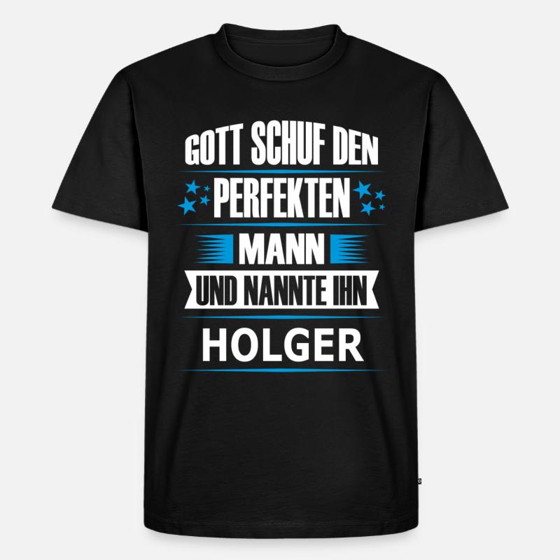 HOLGER - Männer Premium Bio T-Shirt - Schwarz