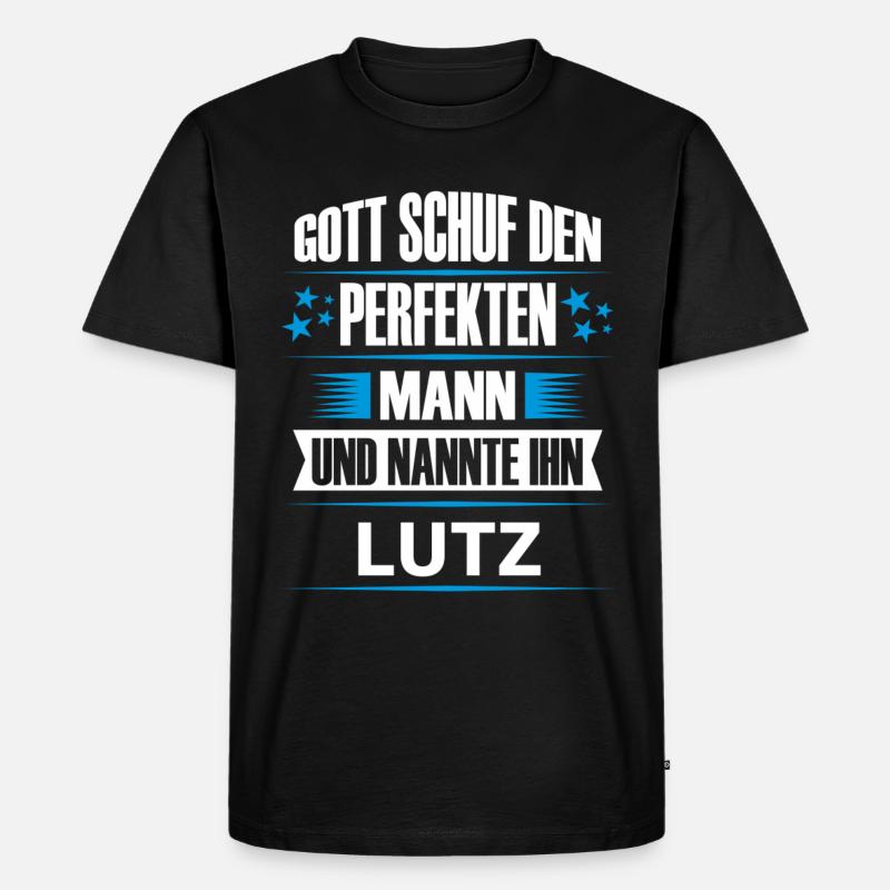LUTZ - Männer Premium Bio T-Shirt - Schwarz