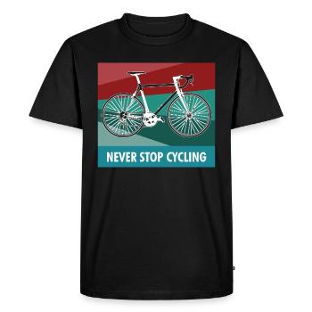 Vélo cycliste vélo vélo roue cadeau - T-shirt Premium bio Homme - noir - Devant - Nico (187cm)