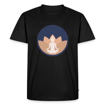 Yoga Yogilates Lotus de méditation sportive - T-shirt Premium bio Homme - noir - Devant - Nico (187cm)