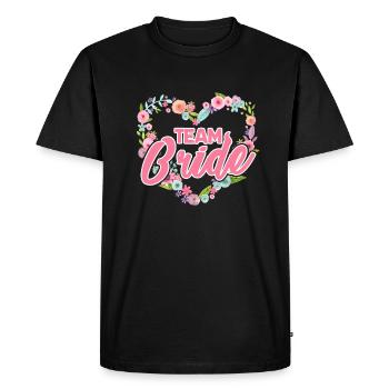 Équipe mariée - T-shirt Premium bio Homme - noir - Devant - Nico (187cm)