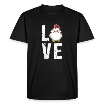 Poulet Poulet Love Farm Poulet Amour Cadeau - T-shirt Premium bio Homme - noir - Devant - Nico (187cm)