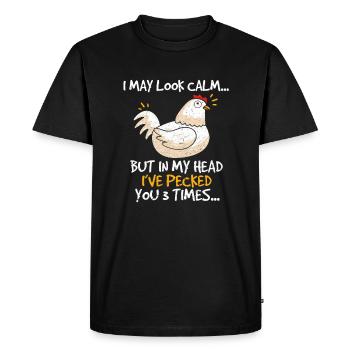 Poulet Poulet Ferme Poulet Poule Cadeau - T-shirt Premium bio Homme - noir - Devant - Nico (187cm)