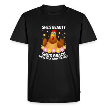 poule - T-shirt Premium bio Homme - noir - Devant - Nico (187cm)