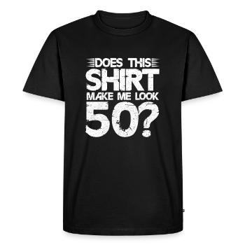 50 Jahre - Männer Premium Bio T-Shirt - Schwarz - Vorne - Nico (187cm)