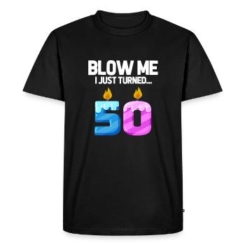 50th birthday - Men's Premium Organic T-Shirt - black - Front - Nico (187cm)