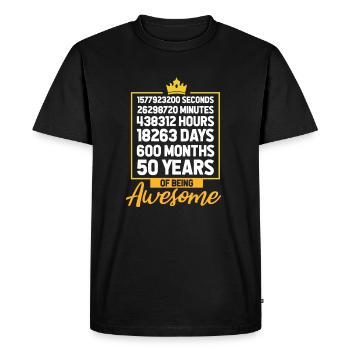 50th birthday - Men's Premium Organic T-Shirt - black - Front - Nico (187cm)