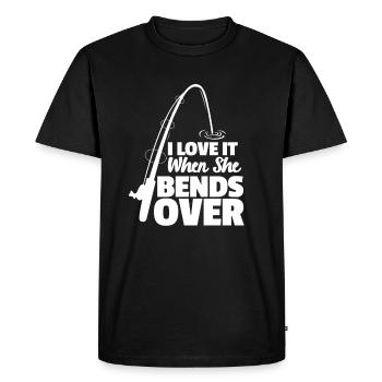 angler - Men's Premium Organic T-Shirt - black - Front - Nico (187cm)