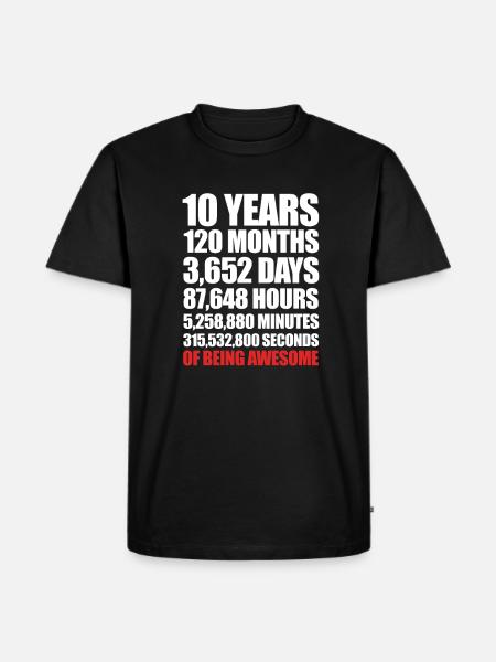10th birthday - Men's Premium Organic T-Shirt - black