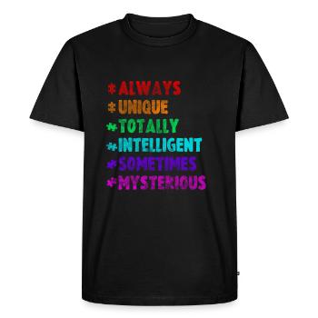 autisme - T-shirt Premium bio Homme - noir - Devant - Nico (187cm)