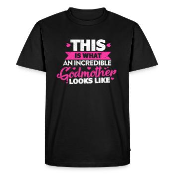 marraine - T-shirt Premium bio Homme - noir - Devant - Nico (187cm)