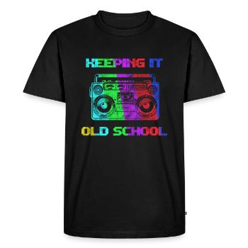 Vieille école - T-shirt Premium bio Homme - noir - Devant - Nico (187cm)