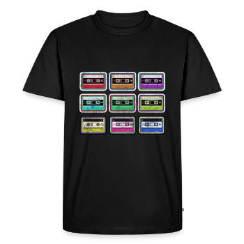 Cassette cassette - T-shirt Premium bio Homme - noir - Devant - Nico (187cm)