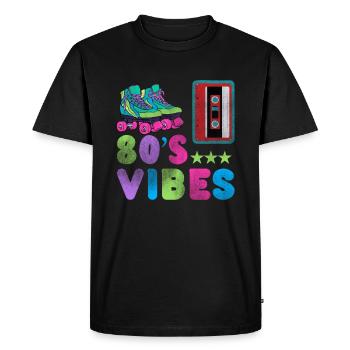 Années 80 - T-shirt Premium bio Homme - noir - Devant - Nico (187cm)