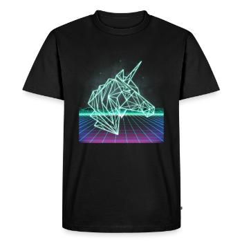 Unicorn 80s 80s 1980 cadeau rétro disco - T-shirt Premium bio Homme - noir - Devant - Nico (187cm)