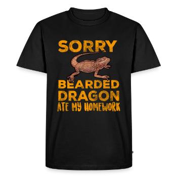 Bearded Dragon - Men's Premium Organic T-Shirt - black - Front - Nico (187cm)