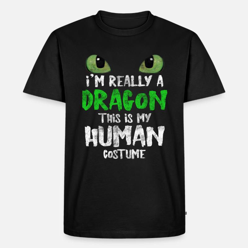 Drache - Männer Premium Bio T-Shirt - Schwarz