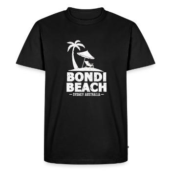 Bondi Beach - Men's Premium Organic T-Shirt - black - Front - Nico (187cm)