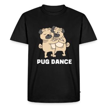 Mops - Danses - pug dance - T-shirt Premium bio Homme - noir - Devant - Nico (187cm)