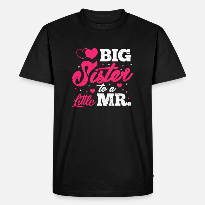 Grosse Schwester - Männer Premium Bio T-Shirt - Schwarz