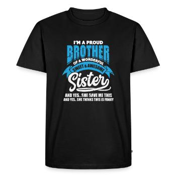 Cadeau de famille frère soeur frères et soeurs - T-shirt Premium bio Homme - noir - Devant - Nico (187cm)