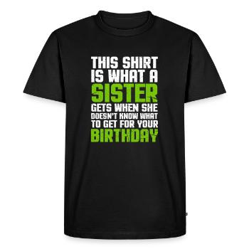 Cadeau d'anniversaire frère soeur frères et soeurs - T-shirt Premium bio Homme - noir - Devant - Nico (187cm)