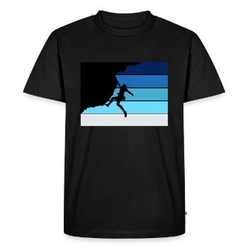 montée - T-shirt Premium bio Homme - noir - Devant - Nico (187cm)
