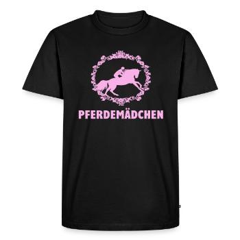 Cheval fille à cheval - T-shirt Premium bio Homme - noir - Devant - Nico (187cm)