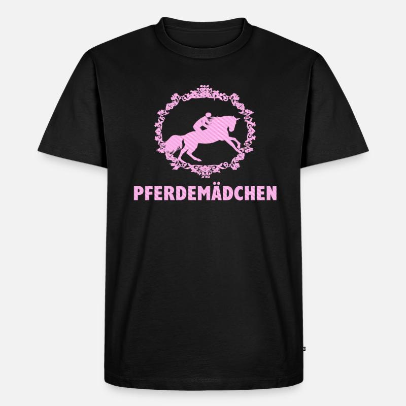 Pferdemädchen Pferde Reiten - Männer Premium Bio T-Shirt - Schwarz