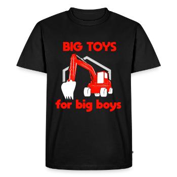 Big Toys Big Boys Excavator énonciation drôle - T-shirt Premium bio Homme - noir - Devant - Nico (187cm)