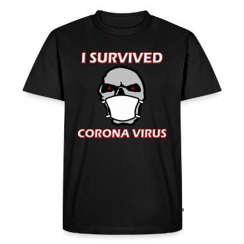 J'ai survécu à Corona Virus, Coronavirus, Covid-19 - T-shirt Premium bio Homme - noir - Devant - Nico (187cm)