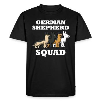 Team German Shepherd saying Squad Dog - Men's Premium Organic T-Shirt - black - Front - Nico (187cm)