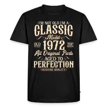 Born in 1972 Vintage Vintage Birthday Gift - Men's Premium Organic T-Shirt - black - Front - Nico (187cm)