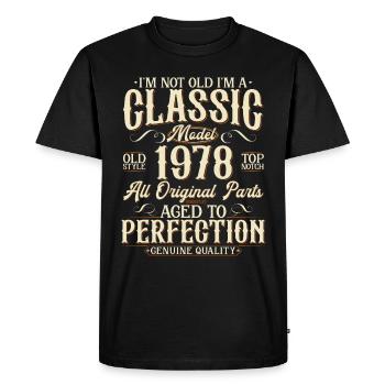 1978 Vintage Born Vintage Cadeau d’anniversaire - T-shirt Premium bio Homme - noir - Devant - Nico (187cm)