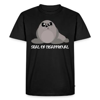 Seal of Disapproval - Seehund - Men's Premium Organic T-Shirt - black - Front - Nico (187cm)