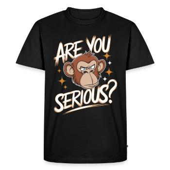 Monkey Monkey Animal Gorilla Chimpanzee - Men's Premium Organic T-Shirt - black - Front - Nico (187cm)