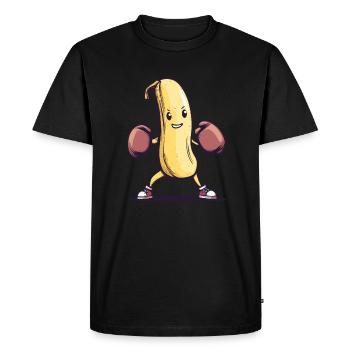 Boxe banane - T-shirt Premium bio Homme - noir - Devant - Nico (187cm)