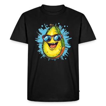 Drôle d’avocat avec des lunettes - T-shirt Premium bio Homme - noir - Devant - Nico (187cm)