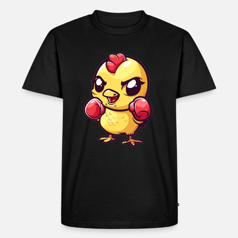 Süßes Boxendes Küken - Männer Premium Bio T-Shirt - Schwarz