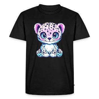 Léopard pastel avec breloque - T-shirt Premium bio Homme - noir - Devant - Nico (187cm)